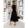 Černé společenské asymetrické tylové šaty ROCHIE (Veľkosť ONESIZE)
