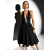 Čierne vypasované kokteilové šaty QUINIRA