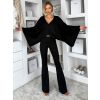 Černý elegantní kalhotový komplet URWALE (Veľkosť ONESIZE)