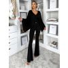 Černý elegantní kalhotový komplet URWALE (Veľkosť ONESIZE)