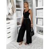 Černý stylový dlouhý overal ASTRIA se zipem (Veľkosť M/L)