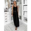 Černý stylový dlouhý overal ASTRIA se zipem (Veľkosť M/L)