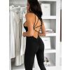 Černý tvarující dlouhý elastický overal ROSELA (Veľkosť M/L)