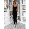 Černý tvarující sportovní dlouhý overal THARA (Veľkosť S/M)