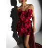 Červené plesové krátké šaty LIMORIA (Veľkosť L)