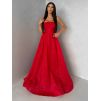 Červené plesové šněrovací společenské šaty VIANORA (Veľkosť L)