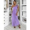 Fialova asymetrické dlouhé šaty DIETER (Veľkosť ONESIZE)