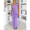 Fialova asymetrické dlouhé šaty DIETER (Veľkosť ONESIZE)