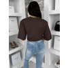 Hnědé 100% bavlna oversize tričko DELYS s krátkým rukávem (Veľkosť ONESIZE)