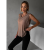 Hnědé vzdušné sportovní fitness tílko ZALINA (Veľkosť L)