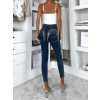 Modré slim fit skinny úzké džíny ORMELLA (Veľkosť M)