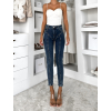 Modré slim fit skinny úzké džíny ORMELLA (Veľkosť M)