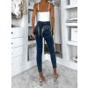 Modré slim fit skinny úzké džíny ORMELLA (Veľkosť M)