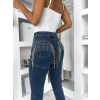 Modré slim fit skinny úzké džíny ORMELLA (Veľkosť M)