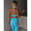 Modré sportovní fitness legíny KARENI (Veľkosť L)