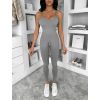 Šedý tvarující dlouhý sportovní overal THARA (Veľkosť S/M)