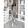 Šedý tvarujúci dlhý športový overal THARA