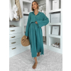 Tyrkysový mušelínový košeľový komplet BELIANE so sukňou