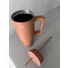 Hnědý nerezový termohrnek s brčkem 1000ml VENTO (Veľkosť ONESIZE)