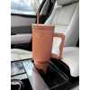 Hnědý nerezový termohrnek s brčkem 1000ml VENTO (Veľkosť ONESIZE)