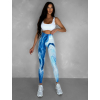 Modré športové farebné legíny OLIRYA s push-up efektom