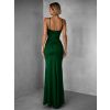 Smaragdové dlouhé společenské šaty LIMONA s průstřihy (Veľkosť ONESIZE)