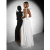 Bílé společenské dlouhé šaty AMIREZA s rozparkem (Veľkosť L)