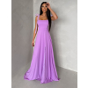Fialové spoločenské dlhé šaty AMIREZA s rázporkom