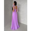 Fialové spoločenské dlhé šaty AMIREZA s rázporkom
