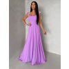 Fialové spoločenské dlhé šaty AMIREZA s rázporkom