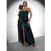 Smaragdové společenské dlouhé korzetové šaty KARLOT (Veľkosť ONESIZE)