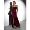 Vínové spoločenské korzetové dlhé šaty KARLOT