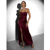 Vínové spoločenské korzetové dlhé šaty KARLOT