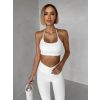 Bílá sportovní jóga podprsenka HALIRA (Veľkosť L)