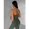 Khaki sportovní jóga podprsenka HALIRA (Veľkosť L)