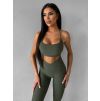 Khaki sportovní jóga podprsenka HALIRA (Veľkosť L)