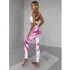 Růžové sportovní fitness legíny OLIRYA s push-up efektem (Veľkosť L)