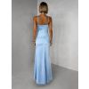 Světle modré dlouhé společenské šaty LIMONA (Veľkosť ONESIZE)