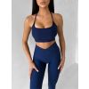 Tmavě modrá sportovní jóga podprsenka HALIRA (Veľkosť L)