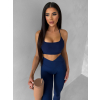 Tmavomodrá športová joga podprsenka HALIRA