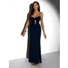 Tmavě modré dlouhé společenské šaty LIMONA (Veľkosť ONESIZE)