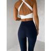 Tmavě modré sportovní fitness legíny ZEMIRA (Veľkosť L)