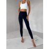 Tmavě modré sportovní fitness legíny ZEMIRA (Veľkosť L)
