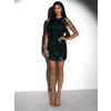 Zelené trblietavé krátke koktailové šaty ENTULA