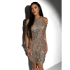 Zlaté trblietavé krátke koktailové šaty ENTULA