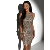 Zlaté trblietavé krátke koktailové šaty ENTULA