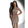 Zlaté trblietavé krátke koktailové šaty ENTULA