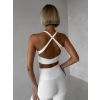 Bílá sportovní fitness podprsenka SONDEL (Veľkosť L)