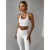 Bílá sportovní fitness podprsenka SONDEL (Veľkosť L)