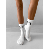 Bílé vysoké ponožky ERIKA FASHION Bolt (Veľkosť 35-38)